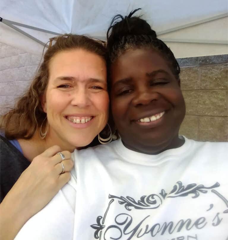 Amy and Yvonne at a community event.