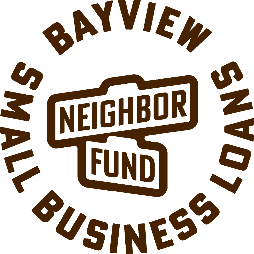Neighbor Fund logo with tagline (brown)